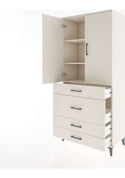 Hyperion Dolap 3 Raflı 4 Çekmeceli 2 Kapaklı 88x44x195 Aytaşı-aytaşı Aytası