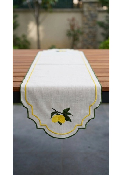 Limoncello Embroidered Runner Çok Renkli