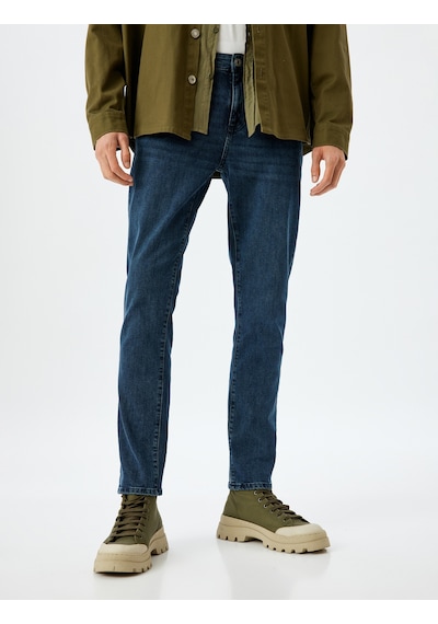Koton Slim Fit Kot Pantolon - Brad Jean İndigo Stone 5wam40014nd İndigo - Taş