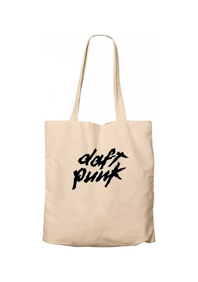 Daft Punk Logo Classic 2 Krem Kanvas Bez Çanta Krem