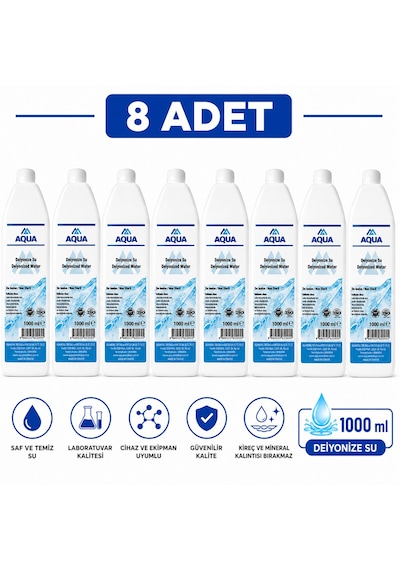Aqua Deiyonize Su Non Steril 1l 8 Adet