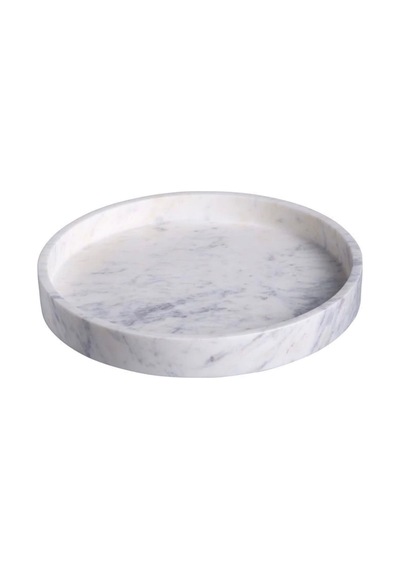 Lux & Marble Bollos, Beyaz Mermer Yuvarlak Sunumluk