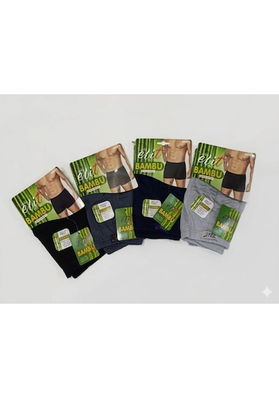 Tutku Elit 1254 Erkek Elastan Bambu Boxer 6 Adet Çok Renkli