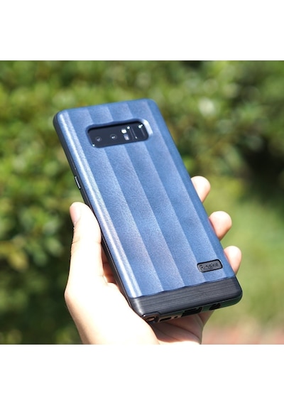 Ringke Flexs Galaxy Note 8 İle Uyumlu Kılıf Deep Blue Premium Pu Deri&tpu Kombini Tam Koruma
