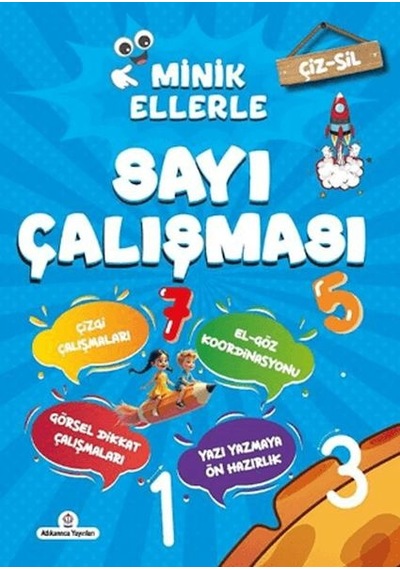 Çiz - Sil Minik Ellerle Sayı Çalışması Kalem Hediyeli - Fglt-801526