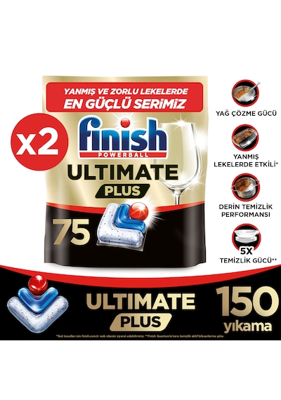 Finish Ultimate Plus Bulaşık Makinesi Deterjanı Kapsül Tablet 150 Adet (75 x 2)