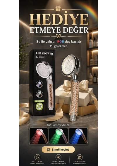 Led Shower Duş Başlığı Şeffaf