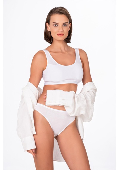 Kompedan Kadın Viskon Slip Beyaz | K23926 Beyaz