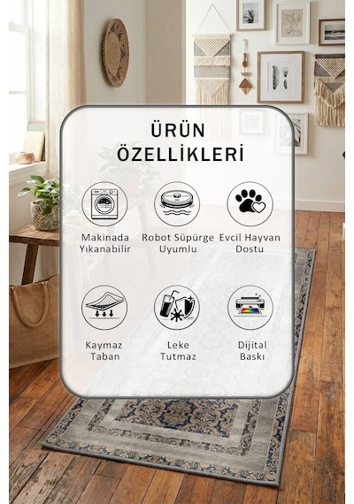 Sur Yıkanabilir Yolluk Mor