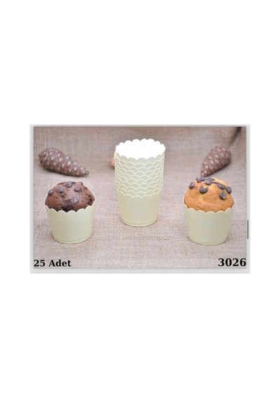 Makaron Sarı Muffin Cupcake Kek Kalıbı 25 Adet Çok Renkli