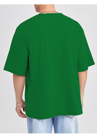 Basic Süprem T-shirt - Nefti Yeşil Oversize Bisiklet Yaka Tişört Nefti Yeşil-78210 Basic Süprem T-shirt - Nefti Yeşil Oversize Bisiklet Yaka Tişört Nefti Yeşil-78210
