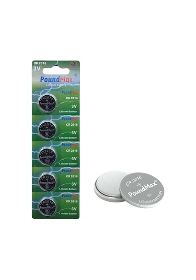 Poundmax Lityum Cr2016 Düğme Hücreli Pil, 3 V 1 X Blister 5 Adet