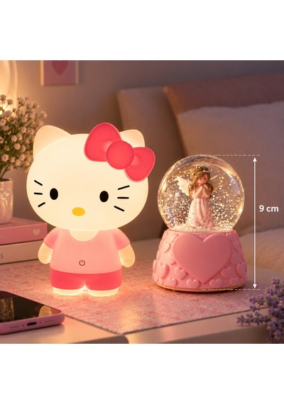 Hello Kitty Led Gece Lambası Ve Peri Kızı Melek Kar Küresi