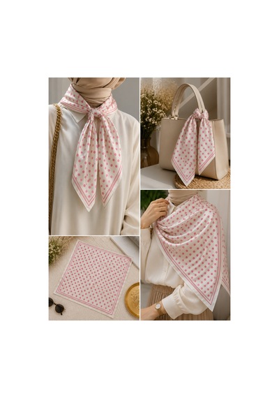Genel Markalar Puantiyeli Fular 50x50 Pembe - 921867040 Pembe