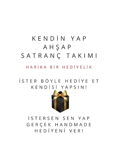Sf01 Kendin Yap Ahşap Satranç Takımı Dıy Ahşap Satranç 27x27 Cm Boya Ve Yapıştırıcı Hediyeli