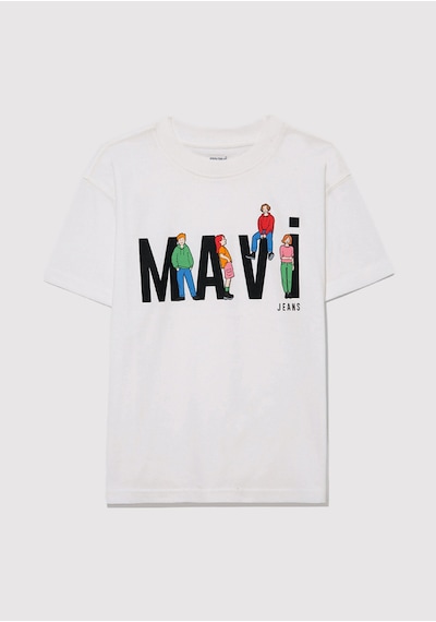 Mavi - Mavi Baskılı Ekru Tişört 6610280-70057 Ekru