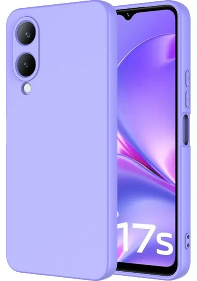 Forzacase Vivo Y17s İle Uyumlu Liquid Serisi İçi Kadife Lansman Silikon Kılıf Lila
