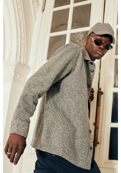 AC&Co / Altınyıldız Classics Erkek Gri Oversize Geniş Kesim Klasik Yaka Yünlü Kırçıl Desenli Flanel Kışlık Gömlek Ceket Gri AC&Co / Altınyıldız Classics Erkek Gri Oversize Geniş Kesim Klasik Yaka Yünlü Kırçıl Desenli Flanel Kışlık Gömlek Ceket Gri