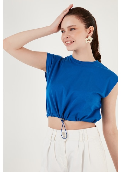 Lela Bisiklet Yaka % 100 Pamuk Crop Bayan T Shirt 5865587 Saks
