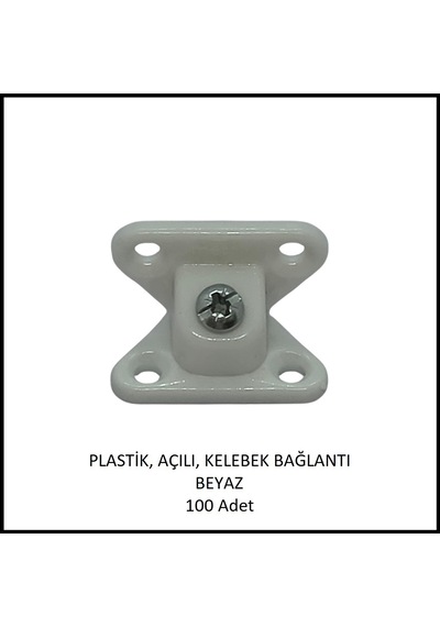 Plastik, Açılı, Kelebek Bağlantı 40 Mm, Beyaz 100 Adet