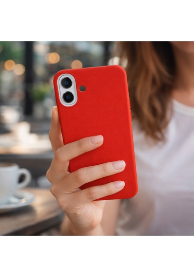 Apple Apple iPhone 17 Uyumlu Kılıf Renkli Lansman İçi Kadife Yumuşak Kamera Yükseltili Silikon Kırmızı