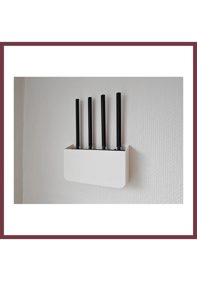 Storeşahin 3d Baskı Duvar Tipi Wifi Modem Saklama Rafı Router Gizleme Askısı Kablo Çıkışlı Beyaz Modem Tutucu 23x13 Cm Shn0720