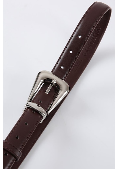 Williampolo Full Grain Deri Gümüş Toka Kahverengi Kadın Kemer