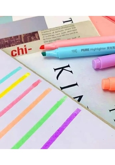 Pastel Renk Fosforlu İşaretleme Kalemi 6'lı Set, İşaretleme Kalemi, Okul Ve Öğrenciler İçin Çok Renkli