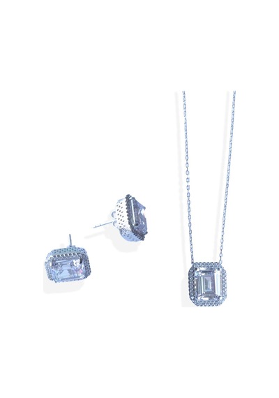 Baget Taşlı Gümüş Set Gümüş
