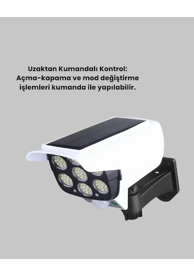 Gld-spt- Kamera Görünümlü Solar Led Lamba Hareket Sensörlü Uzaktan Kumandalı Bahçe Duvar Aydınlatmas Güneş