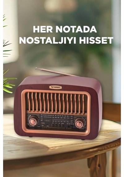 Torima D-59 Kahverengi Nostalji Radyo Kablosuz Bluetooth Hoparlör