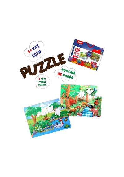 Tox Orman 5+ Keçe Yapboz 5 Yaş Puzzle T015