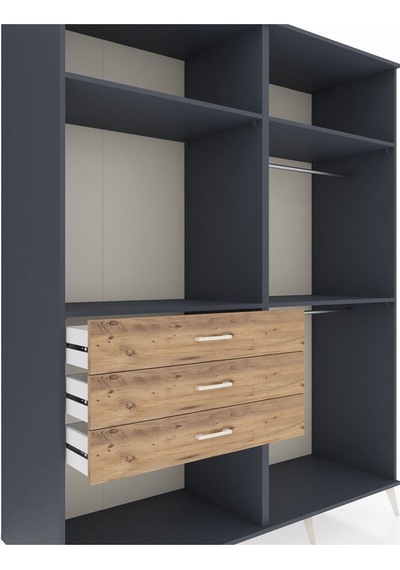Kronos Gardrop 4 Raflı 3 Çekmeceli 2 Askılı 176x59x221 Antrasit-antrasit/çam Antrasit/çam Kronos Gardrop 4 Raflı 3 Çekmeceli 2 Askılı 176x59x221 Antrasit-antrasit/çam Antrasit/çam