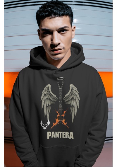 Sevbano Pantera Rock Metal Müzik Grubu Sırt Baskılı Unisex Oversize Premi Siyah