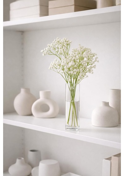 Yapay Gypsophila Çiçeği, Beyaz, 38 Cm, Dekoratif Saksı Ve Vazo Düzenlemeleri İçin, 1 Adet Diğer