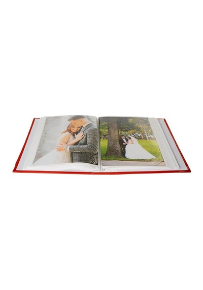 100'lük 13x18cm. Beyaz Deri Pencereli Fotoğraf Albümü