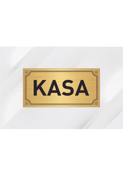 Kasa Yazılı 10cm X 20 Cm Gold Metal Levha
