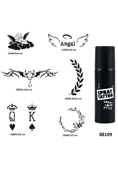 Melek Çiçek Spray Tattoo Geçici Dövme Yapma Seti Sprey Dövme Kiti