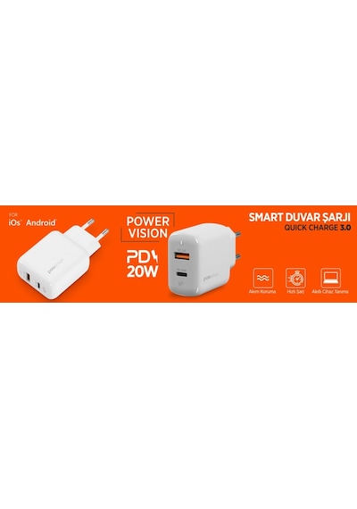 Polosmart Psm75 Pd 20W+Usb Smart Duvar Şarjı