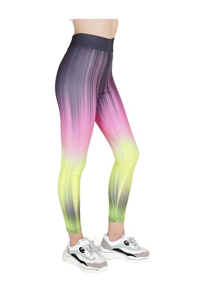 Kadın Desenli 3 Colors Yüksel Bel Spor Tayt Neon