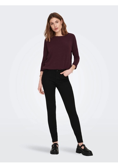 Only 15157920 Genis Yaka Dirsek Kol Kadın Body - Bordo Bordo