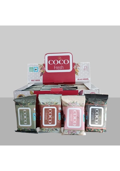 Coco Fresh Cep Islak Mendil 15'li Paket 36'lı Kutu x 4 Kutu 144'lü Set