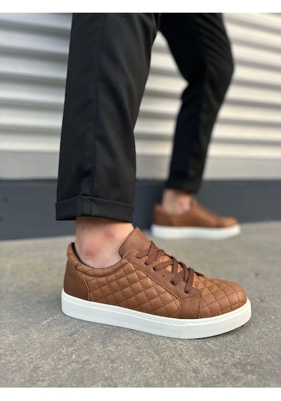 Jy166 Prestige Bağcıklı Cilt Kapitone Desenli Erkek Günlük Sneaker Ayakkabı Cbt - Taba Taba Jy166 Prestige Bağcıklı Cilt Kapitone Desenli Erkek Günlük Sneaker Ayakkabı Cbt - Taba Taba