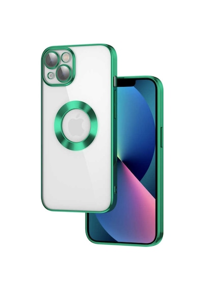 Apple Uyumlu iPhone 13 Kılıf Kamera Korumalı Logo Gösteren Şeffaf Kapak
