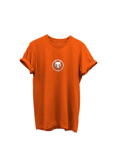 Kurt Ve Türk Özel Koleksiyon Serisi-9 Tasarım Baskılı %100 Pamuk T-shirt Turuncu