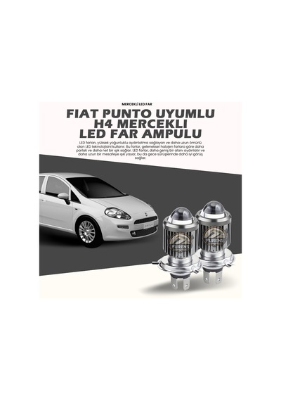 Fıat Grande Putno Uyumlu Mercek Led Xenon Uzun Kısa Çift Renk Şimşek Etkili Ampul