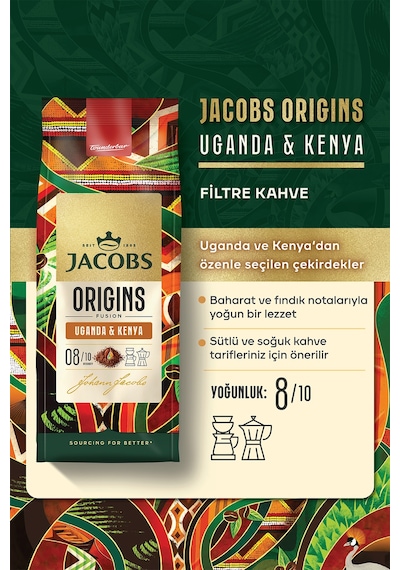 Jacobs Origins Uganda & Kenya Filtre Kahve 200gr Filtre