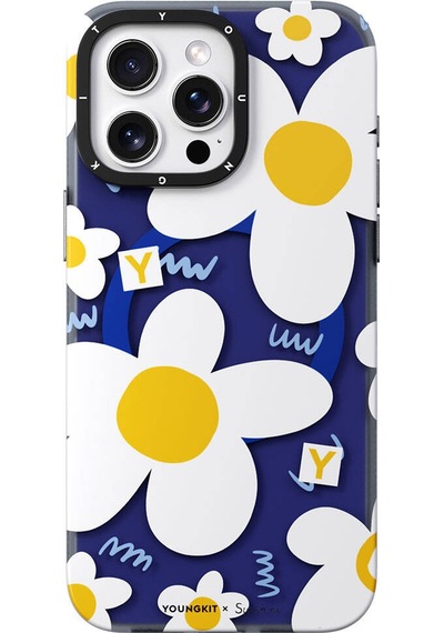 Apple Uyumlu iPhone 15 Pro Max Kılıf Magsafe Özellikli Sunshine Tasarım Youngkit Spring Breeze Seri Beyaz