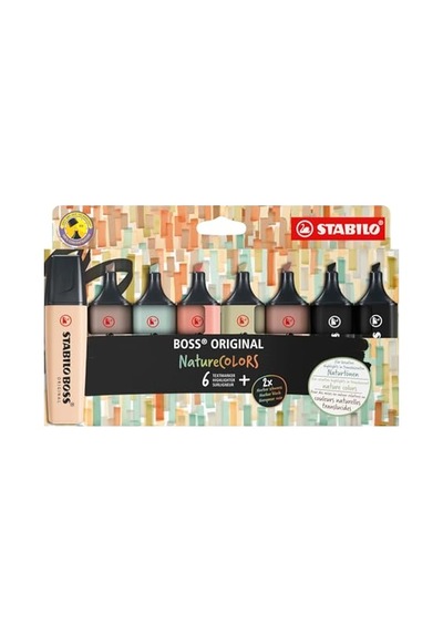 Stabılo Boss Orıgınal Naturecolors - Fosforlu Kalem - 8'li Paket - Çeşitli Renkler 124-Pembe