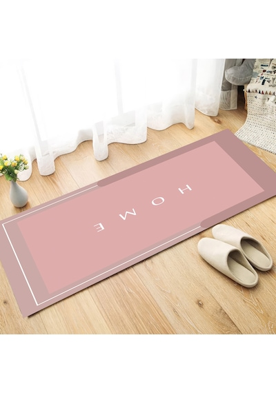 Dijital Kaymaz Yıkanabilir Mutfak Banyo Salon Paspas Halısı Trend Modern Al4001 Pembe